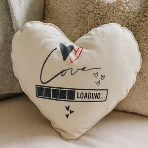 Love Loading Heart Pillow – Valentine’s Throw Cushion 11”